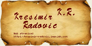 Krešimir Radović vizit kartica